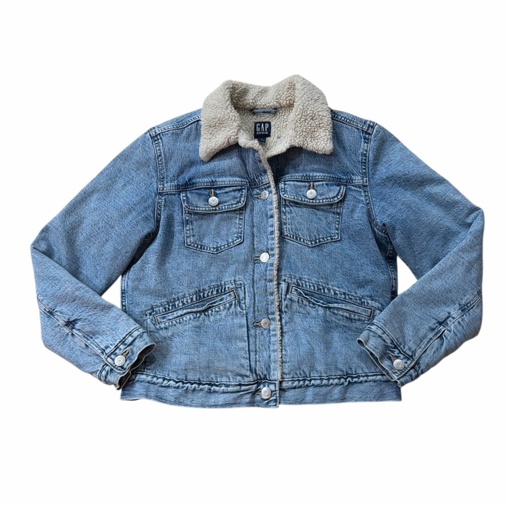 GAP Light Blue Denim Inner Sherpa Jacket